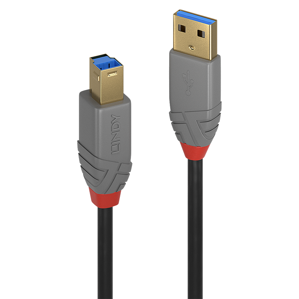 LINDY 36742 USB-kabel 2 m Zwart, Grijs