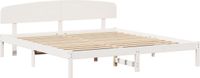 vidaXL Bedframe met hoofdeinde, wit, 180 x 200 cm, massief grenenhout