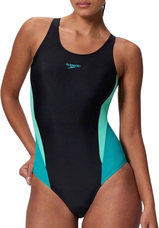Speedo Colorblock Splice 2.0 1 Piece Dames Sportbadpak - Zwart/Paars
