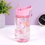 OOTB Abi Drinkfles, eenhoorn met rietje. 450 ml