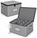 Relaxdays Opbergbox voor Servies - Set van 2 - Grijs