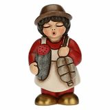 THUN - Kribbe 2022 - kerststalfiguur van keramiek, met de hand versierd, rode jurk, klassieke kribbe - 4,3 x 4,5 x 8 cm h