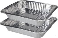 BBQ Collection Barbecook Set van 4x stuks barbecue bereidingsbakken rechthoek 32 x 26 x 6 cm - Vlees grillen - BBQ rooster