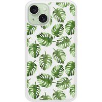 Apple iPhone 15 Feuilles de monstera Verstevigd hoesje met sublimatie bedrukking