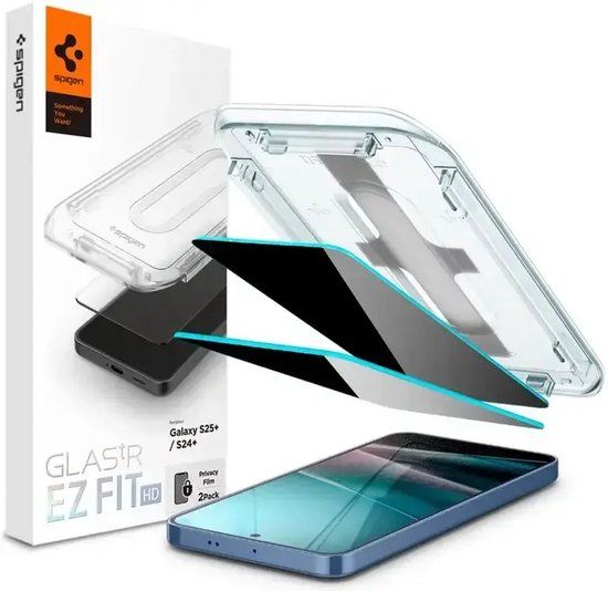 Spigen GLAS.tR EZ Fit HD Privacy Screenprotector voor Samsung Galaxy S25 Plus / S24 Plus - 2 stuks