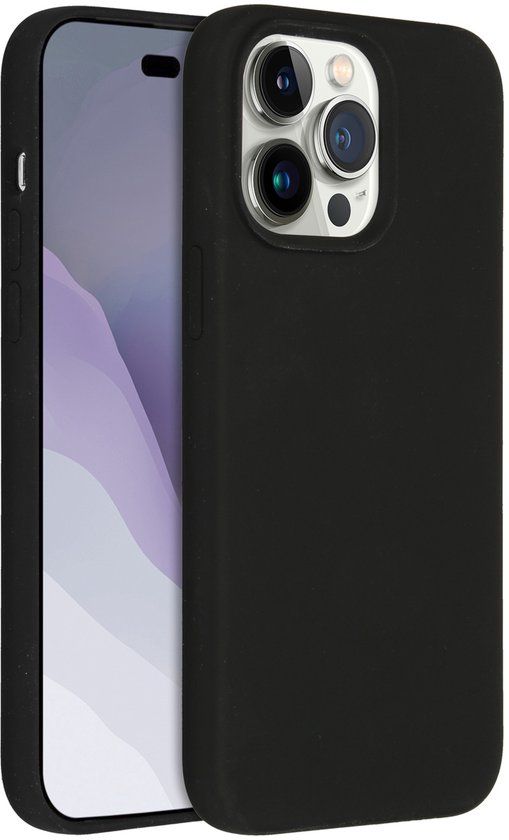 Accezz Liquid Silicone Backcover voor de Apple iPhone 14 Pro Max - Zwart