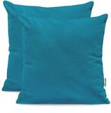 DecoKing Amber Sierkussenhoes Blauw Katoen 40x40 cm
