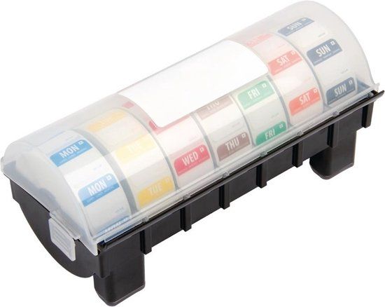 Vogue 2,5cm Multidispenser - Inclusief 7 Rollen Voedseletiketten Daglabels