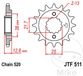 JT Sprockets 520 Jtf511.15 Steel Voortandwiel Zilver 15t