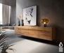 Anaya Meuble TV 200 cm acacia naturel 4 portes suspendues