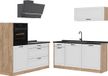 Vicco Complete keukeneenheid R-Line, Wit landelijk/Goudkleurig Eiken, 160 cm zonder werkblad