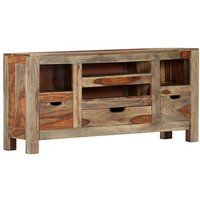 VidaXL Woonkamerdressoir 100x30x50 cm Massief Sheeshamhout Grijs