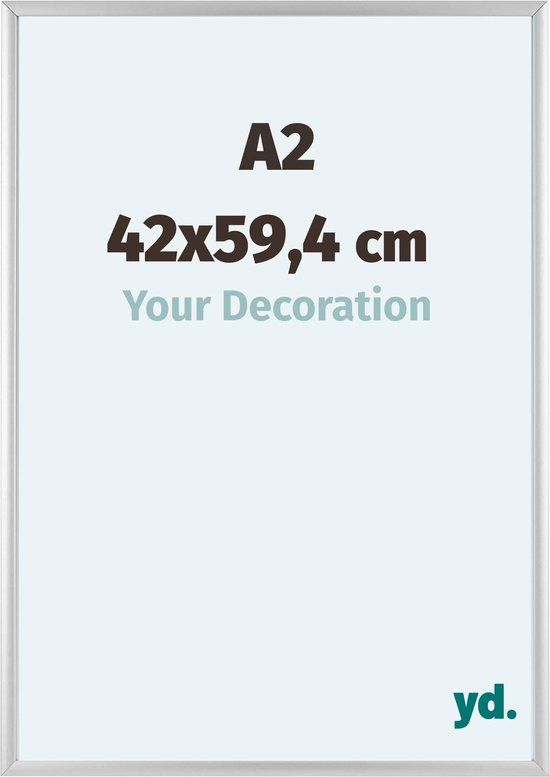 Your Decoration Aurora Aluminium Photo Frame - 42x59.4 cm - A2 - Silver Matt