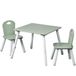 Kesper Kindertafel met 2 stoelen, materiaal: vezelplaat, afmetingen: 55 x 55 x 45 cm, kleur: wit, saliegroen