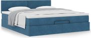 Maison Exclusive lit plateforme avec matelas, bleu foncé, 180x200 cm, velours