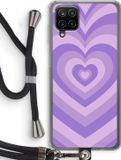 Case Company® - Samsung Galaxy A12 Case with Cord - Heart Purple - Black Cord - Full Protection