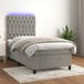Maison Exclusive - Boxspringbed met matras en LED-verlichting, grijs, 100x200 cm, fluweel