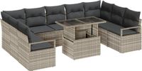 vidaXL Banc de jardin gris clair poly rotin