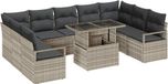 vidaXL Banc de jardin gris clair poly rotin