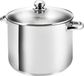 Grande cocotte à induction, diamètre 30 cm - Casserole en acier inoxydable avec couvercle en verre - 15 litres