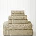 Pacific Coast Textiles 6-delige Jacquard/Effen handdoekenset Medallion Swirl-Taupe, Katoen, Enkel
