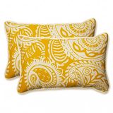Pillow Perfect Addie eierdooier rechthoekig sierkussen (set van 2), geel/ivoor, 11,5" x 18,5"
