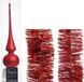 Decoris Kaemingk B.V. Kerstversiering glazen piek mat 26 cm en folieslingers pakket rood van 3x stuks