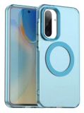 Selected by GSMpunt.nl Samsung MagSafe Compatibel Backcover Hoesje Geschikt voor Samsung Galaxy A56 / A36 - Blauw & Semi-Transparant Design - Stijlvol & Goede Bescherming