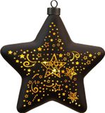 Anna's Collection Led ster glas sterren 19 cm zwart/goud