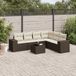 Maison Exclusive - Ensemble de jardin, 7 pièces, avec coussins, marron, en polyrotin