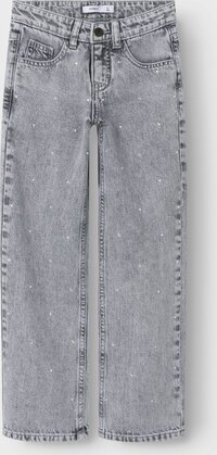 Name it NkfRose Winter Jeans Broek Meisjes - Grijs - Straight Fit - Maat 164