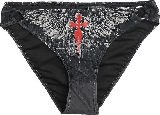Rock Rebel by EMP Zwarte bikinibroek met schedelprint - Dames - L