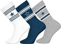 NFL DALLAS COWBOYS Crew Socks - 3-pack - Wit/Blauw/Grijs - Maat 35/38