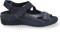 DUREA donkerblauw platte sandalen dames wijdte K klittenband leer 42.5
