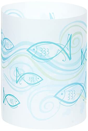 Ursus Mini-tafellampen Ambiente - Vis - Blauw - 5 vellen - Transparant papier - 10 x 27 cm