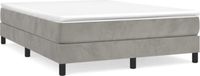 vidaXL Boxspring bed 140x190 cm fluweel lichtgrijs