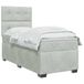 vidaXL Boxspringbed met matras en hoofdbord, lichtgrijs, éénpersoons, fluweel