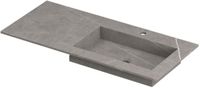 INK Post Armani Grey Mat Wastafel Keramische Slab Envelop Bak Rechts met 1 Kraangat - 1000x450x10 mm