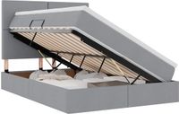 vidaXL Opbergbed met matras, lichtgrijs, 140 x 190 cm, stof