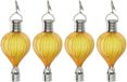 Cepewa LED ballonhanger - 4x - geel - H17 cm - luchtballon - tuinverlichting/buitenlamp
