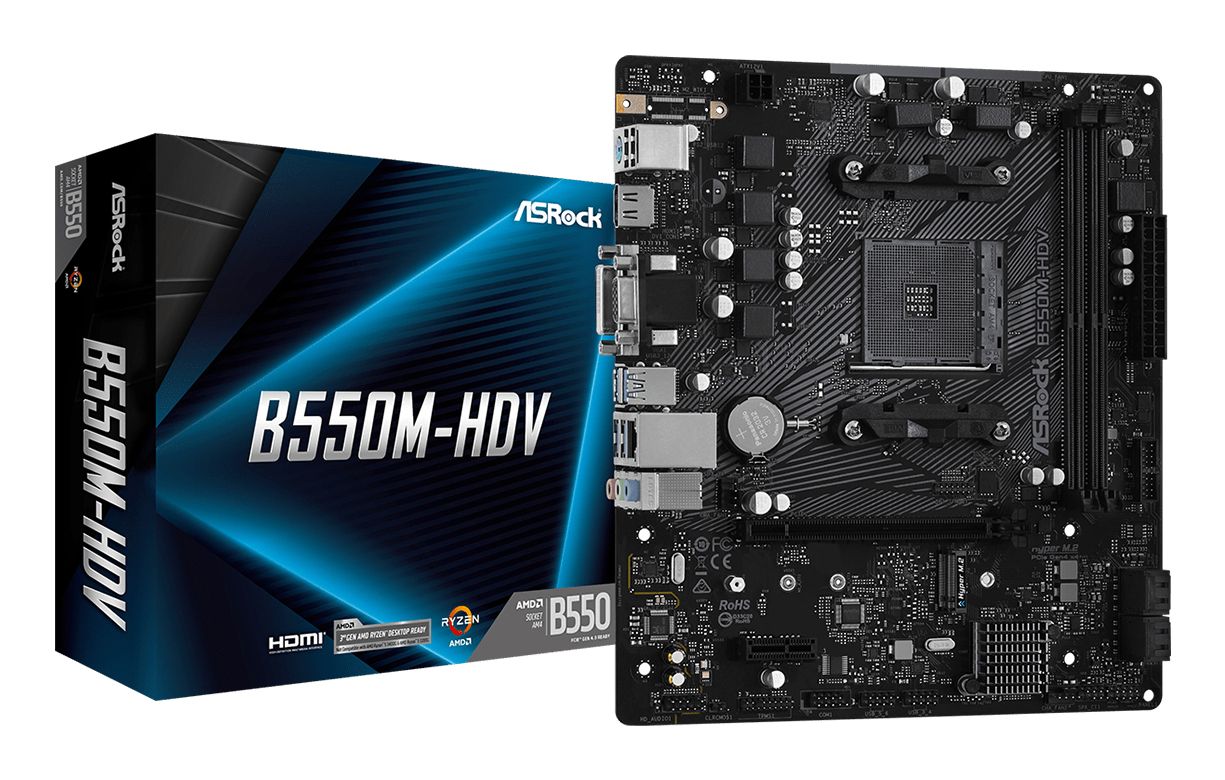 ASRock B550M-HDV - Micro ATX Motherboard - AMD B550 - Socket AM4