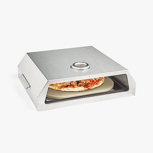 Pizzaoven met keramische steen - Snel opwarmen - RVS kap - Pizzaschuiver inbegrepen