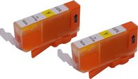 KATRIZ huismerk inkt voor Canon CLI-521Y 11ml 2 stuks - Geel