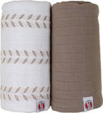 Lodger Swaddler - Hydrofiele Doeken - Crème/Bruin - 110x110cm - 2 stuks - Biologisch Katoen