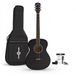 Gear4music Linkshandige Elektro-akoestische Studiegitaar & Accessoireset, Zwart