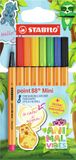STABILO point 88 Mini - Premium Fineliner - Animal Vibes - Etui Met 8 Kleuren + Sticker