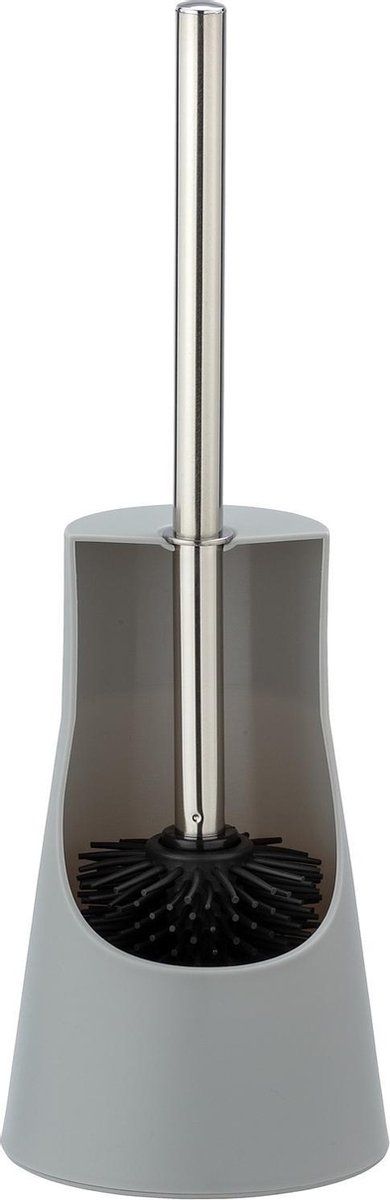 WENKO Arese Toiletborstel en Houder - 38 x 12,3 cm - Rvs - Grijs