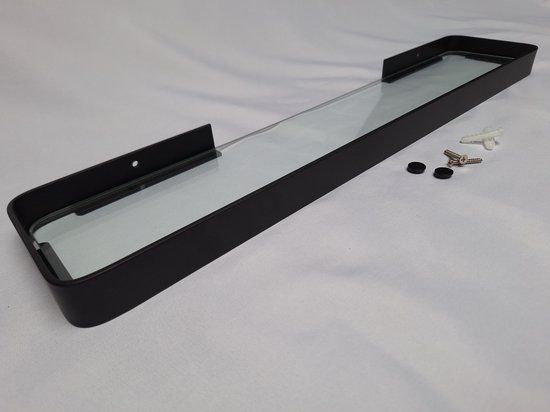 Hoexs Doucherek - 55cm - Zwart - Glas - Modern - Wandplank Badkamer