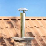 VidaXL Schouwkop verlenging zilver 24 x 24 x 50 cm roestvrij staal