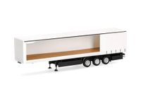 Herpa Vrachtwagen model gordijnoplegger, zijdelings open, 3-assige miniatuur op schaal 1:87, verzamelstuk, Made in Germany, kunststof, normaal